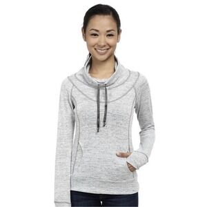 Kuhl Lea Pullover Women's Small Gray Cowl Neck Outdoors Hiking Kangaroo Pocket